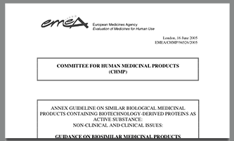 EMA Guideline on non-clinical and clinical development of similar biological medicinal products containing recominant EPOs, October 2005