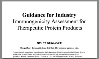 FDA Guidance for Industry: Immuogenicity Assessment for Therapeutic Protein Products, February 2013