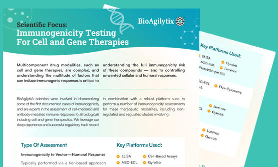 Scientific Focus: Immunogenicity Testing for Gene and Cell Therapies