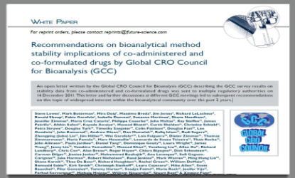 Recommendations on Bioanalytical Method Stability Implications of Co-Administered and Co-Formulated Drugs by Global CRO Council for Bioanalysis (GCC)
