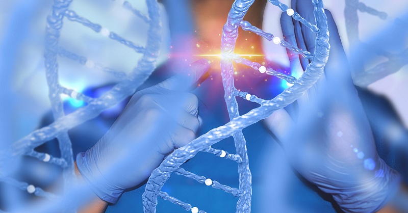 BioAgilytix Gene editing - genes therapy concept with nurse & DNA lab technician medical laboratory