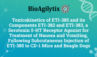 Toxicokinetics of ETI-385 and its Components ETI-382 and ETI-383, a Serotonin 5-HT1A Receptor Agonist for Treatment of Nausea and Vomiting, Following Subcutaneous Injection of ETI-385 to CD-1 Mice and Beagle Dogs