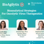 BioAgilytix banner on bioanalytical strategies for oncolytic virus therapeutics with michelle miller, amanda hays, stephanie hamilton