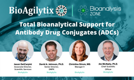 BioAgilytix banner total bianalytical suppport for antibody drug conjugates