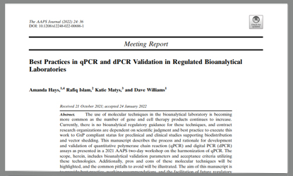 best practices in qPCR and dPCR