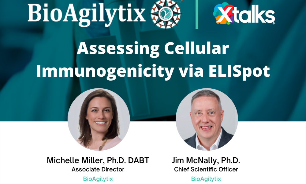 BioAgilytix banner on assessing cellular immunogencity via ELISpot