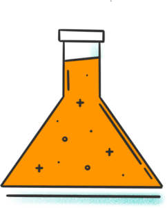 orange test flask illustration