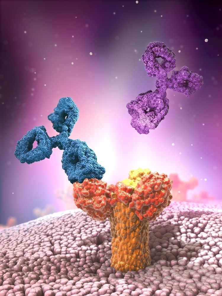 multicolored antibodies 3d render