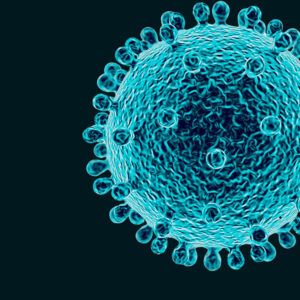 virus molecule in blue